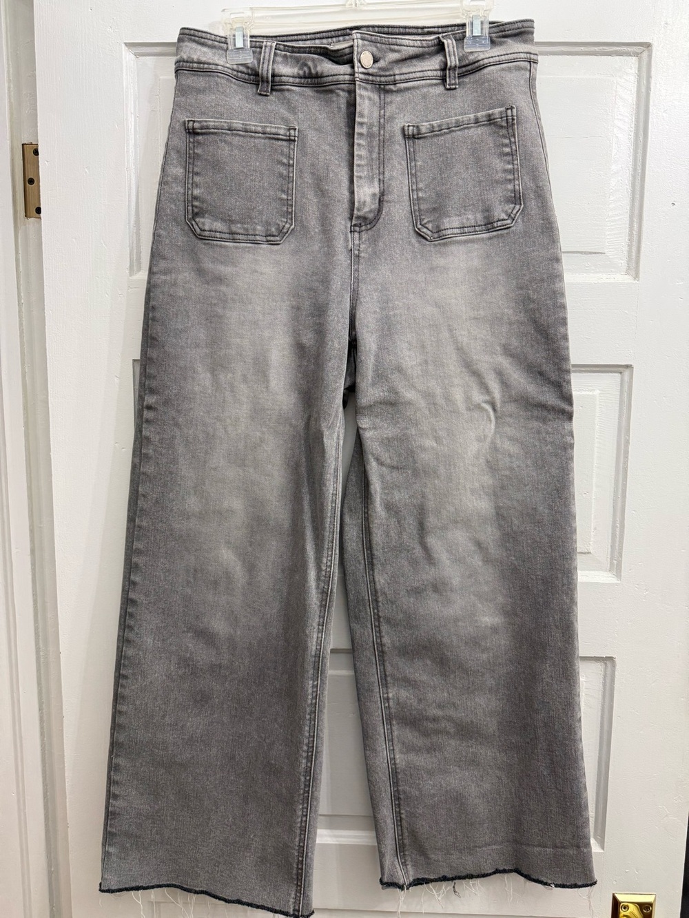 Oat New York Wide-Leg Washed Gray Denim Jeans
